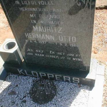KLOPPERS Mauritz Hermann Otto 1937-1986