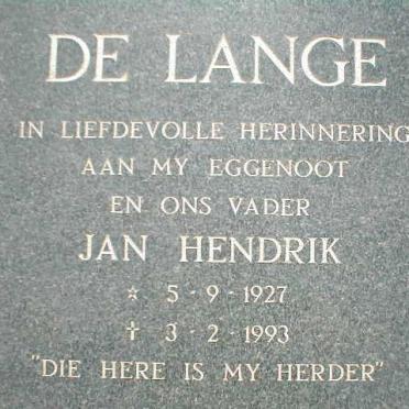 LANGE Jan Hendrik, de 1927-1993