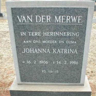 MERWE Johanna Katrina, van der 1906-1986