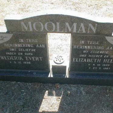 MOOLMAN Frederik Evert 1936 - &amp; Elizabeth Helena 1939 - 1987