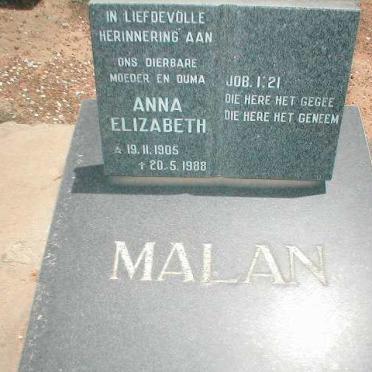 MALAN Anna Elizabeth 1905-1988