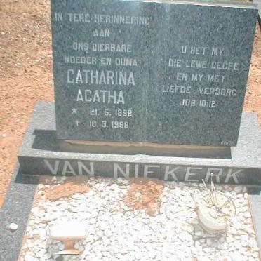 NIEKERK Catharina Agatha, van -1988