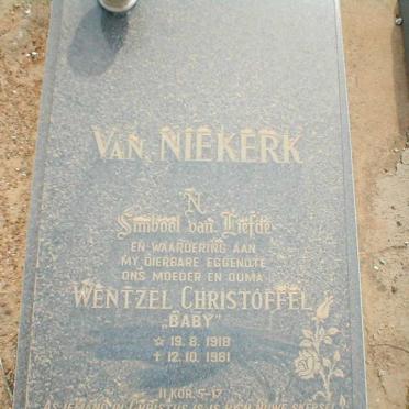 NIEKERK  Wentzel Christoffel, van 1918-1981