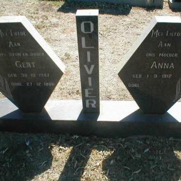 OLIVIER Gert 1947-1986 :: OLIVIER Anna 1912-
