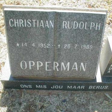 OPPERMAN Christiaan Rudolph 1952-1989