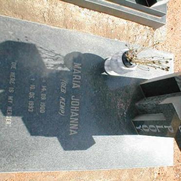 PLOOY Maria Johanna, du geb. KEMP 1900-1993