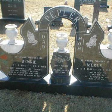 PEPLER Hennie 1946-1990 &amp; Merle 1947-1990