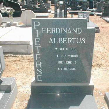PIETERSE Ferdinand Albertus 1939-1988