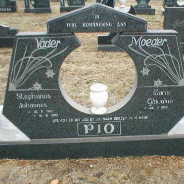 PIO Stephanus Johannes 1921-1985 &amp; Maria Gloudina 1925-