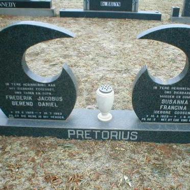 PRETORIUS Frederik Jacobus Barend Daniel 1928-1983 &amp; Susanna Francina GOOSEN 1929-1991