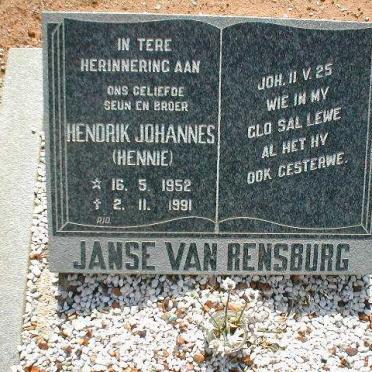 RENSBERG Hendrik Johannes, Janse van 1952-1991