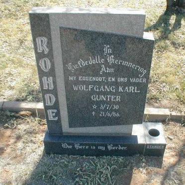 ROHDE Wolfgang Karl Gunter 1930-1986