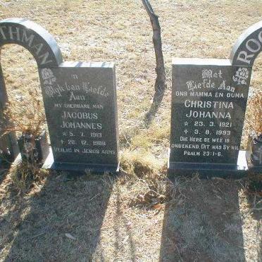 ROOTHMAN Jacobus Johannes 1913-1988 &amp; Christina Johanna 1921-1993