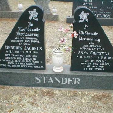 STANDER Hendrik Jacobus 1901-1984 &amp; Anna Christina 1912-1985