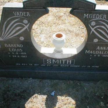 SMITH Barend Louis 1919-1987 &amp; Anna Magdalena 1926-