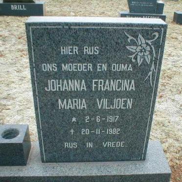 VILJOEN Johanna Francina Maria 1917-1982
