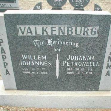 VALKENBURG Willem Johannes 1911-1985 &amp; Johanna Petronella 1912-1993