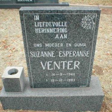 VENTER Suzanne Esperanse 1940-1983