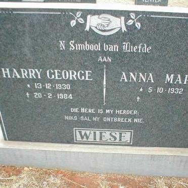 WIESE Harry George 1930-1984 &amp; Anna Maria 1932