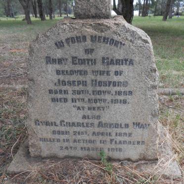 HOSFORD Ruby Edith Marita 1888-1918 :: WAY Cyril Charles Arnold 1892-1918