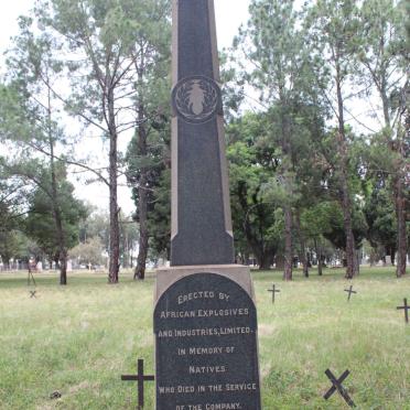 1. AFRICAN EXPLOSIVES &amp; INDUSTRIES, LIMITED - MEMORIAL