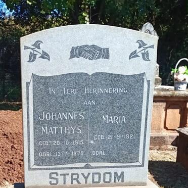 STRYDOM Johannes Matthys 1915-1978 & Maria 1921-