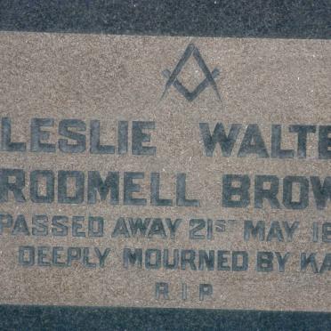 BROWN Leslie Walter Rodmell -1957