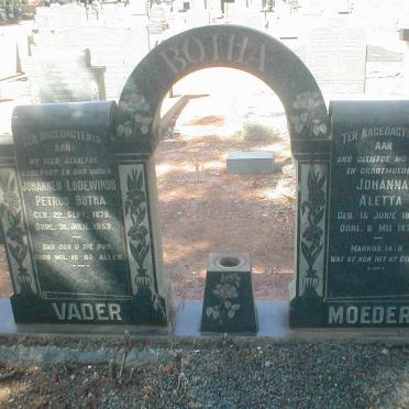 BOTHA Johannes Lodewikus Petrus 1878-1953 &amp; Johanna Aletta 1886-1972