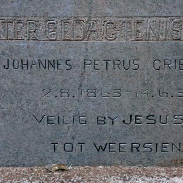 GRIEZEL Johannes Petrus 1863-1938