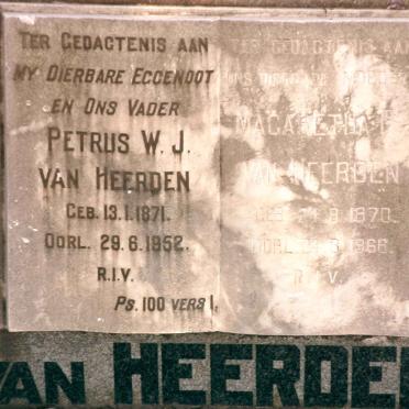 HEERDEN Petrus W.J., van 1871-1952 &amp; Magaretha F. 1870-1966