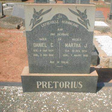 PRETORIUS Daniel C. 1871 -1956 &amp; Martha J. 1876-1956