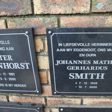 SMITH Johannes Mathys Gerhardus 1939-2000