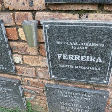 FERREIRA Nicolaas Johannes &amp; Martie Magdalena