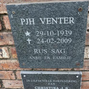 VENTER P.J.H. 1939-2009