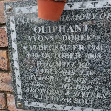 OLIPHANT Yvonne Doreen 1940-2008