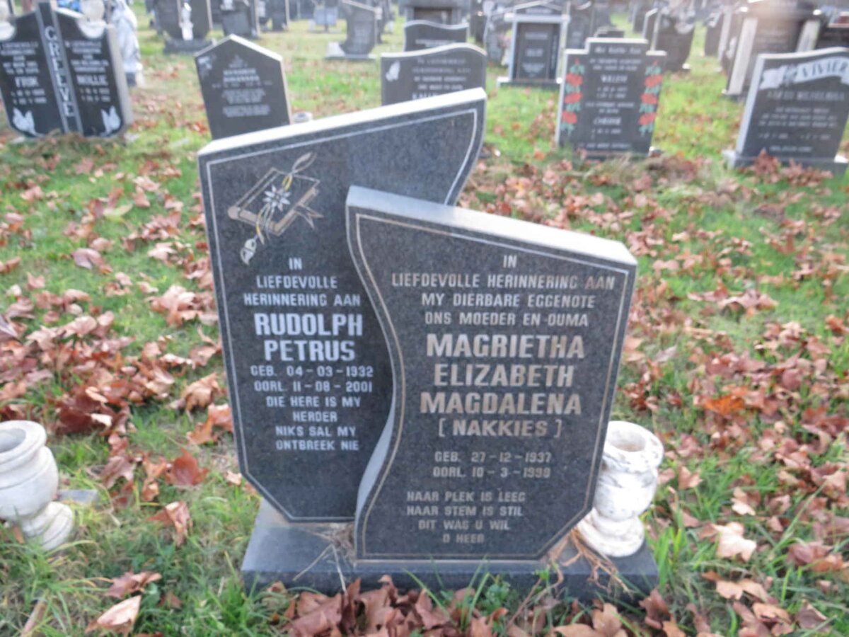 ? Rudolph Petrus 1932-2001 & Magrietha Elizabeth Magdalena 1937-1998
