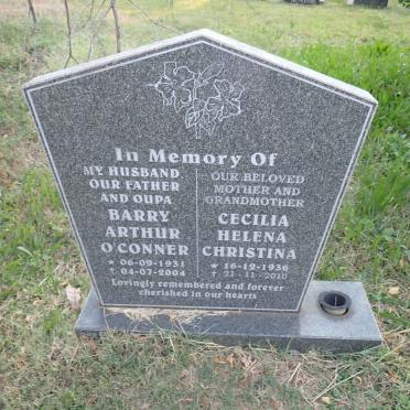 ? Barry Arthur O'Conner 1931-2004 &amp; Cecilia Helena Christina 1936-2010