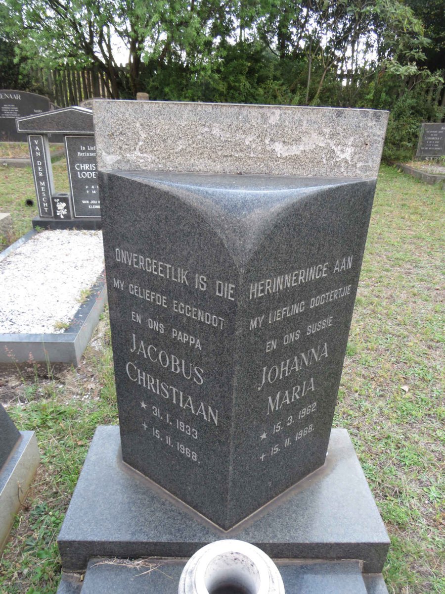 ? Jacobus Christiaan 1933-1968 :: ? Johanna Maria 1962-1968