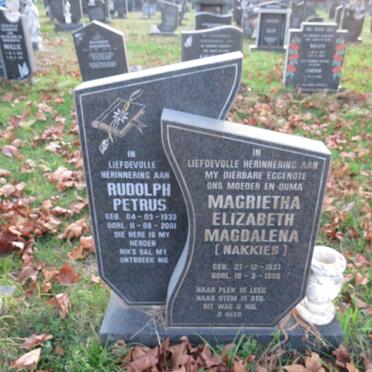 ? Rudolph Petrus 1932-2001 & Magrietha Elizabeth Magdalena 1937-1998