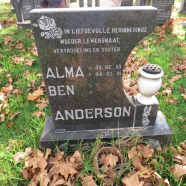 ANDERSON Ben &amp; Alma 1953-2001