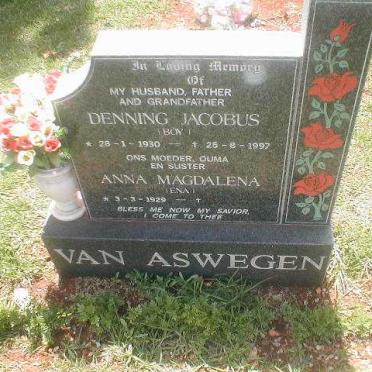 ASWEGEN Denning Jacobus, van 1930-1997 &amp; Anna Magdalena 1929-