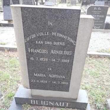 BLIGNAUT Francois Arnoldus 1929-1969 &amp; Maria Adriana 1928-1969