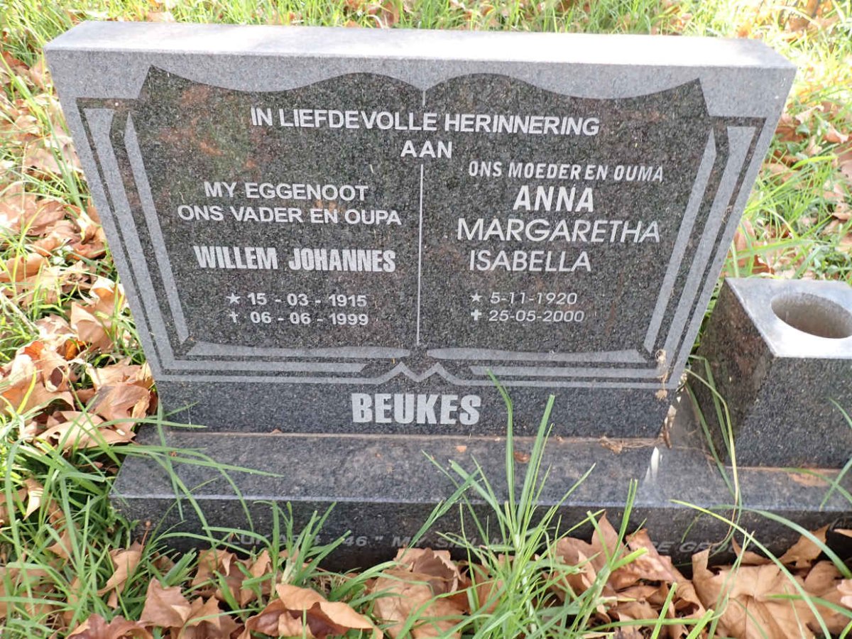 BEUKES Willem Johannes 1915-1999 &amp; Anna Margaretha Isabella 1920-2000