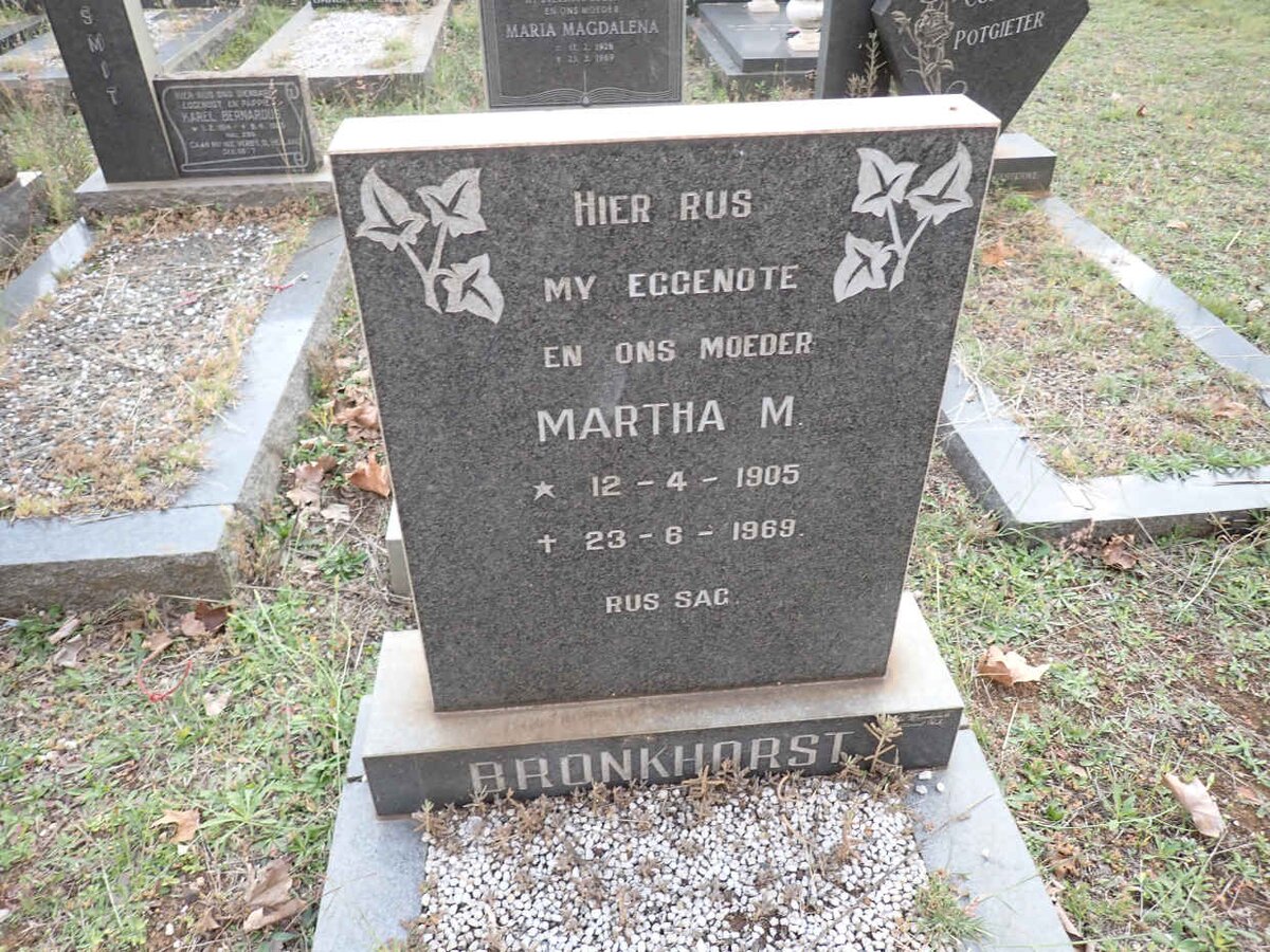 BRONKHORST Martha M. 1905-1969