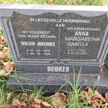 BEUKES Willem Johannes 1915-1999 &amp; Anna Margaretha Isabella 1920-2000
