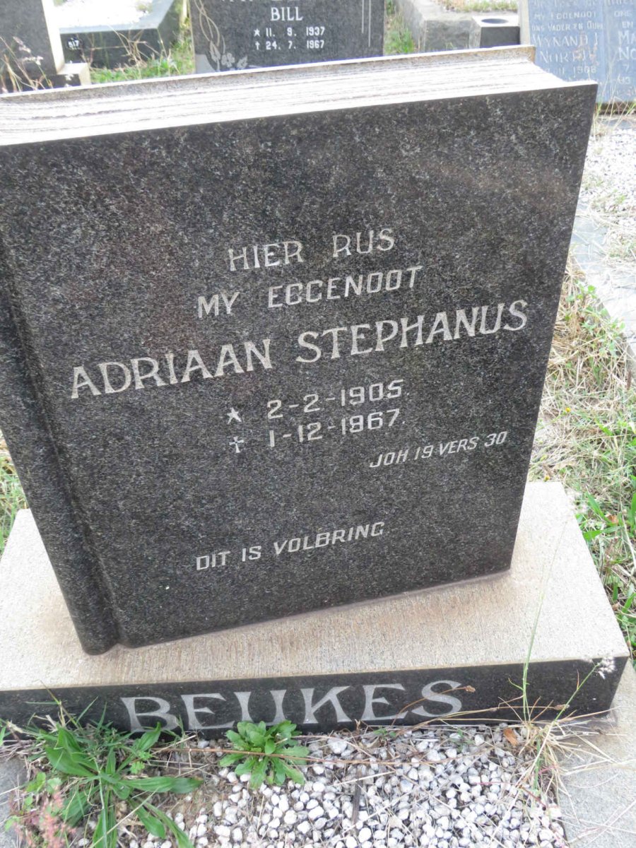 BEUKES Adriaan Stephanus 1905-1967