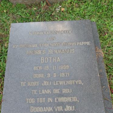 BOTHA Andries Hermanus 1939-1971