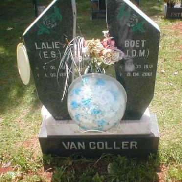COLLER J.D.M., van 1912-2001 &amp; E.S. 1913-1997