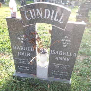 CUNDILL Harold John 1939-2017 &amp; Isabella Anne 1941-2020