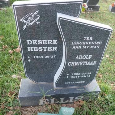 ELLIS Adolf Christiaan 1955-2016 &amp; Desere Hester 1964-